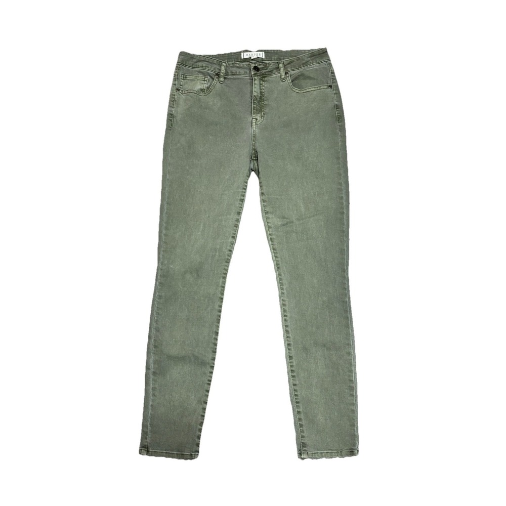 Harper Heritage Pants Womens 30 Green Denim Skinny Mid Rise